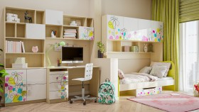 Детская комната Флёр (Белый/корпус Клен) в Татарске - tatarsk.katalogmebeli.com | фото