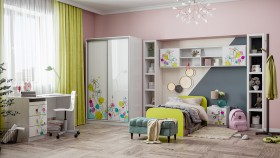 Детская комната Флер (Белый/корпус Выбеленное дерево) в Татарске - tatarsk.katalogmebeli.com | фото