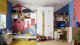 Детская комната Клаксон без машинок (Белый/корпус Клен) в Татарске - tatarsk.katalogmebeli.com | фото