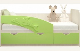 Кровать детская 1,6м Дельфин (Салатовый металлик) в Татарске - tatarsk.katalogmebeli.com | фото