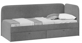 Кровать «Молли» с мягкой обивкой (900) тип 1 (Микровелюр Scandi Graphite 22) в Татарске - tatarsk.katalogmebeli.com | фото