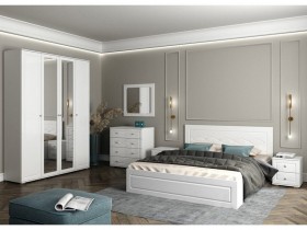 Модульная спальня Барселона (Белый/Белый глянец) в Татарске - tatarsk.katalogmebeli.com | фото