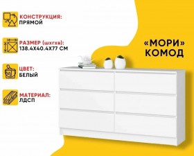 МС Мори Комод МК 1380.6 (МП/3) Белый в Татарске - tatarsk.katalogmebeli.com | фото 20