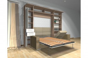 Шкаф-кровать с диваном Каролина в Татарске - tatarsk.katalogmebeli.com | фото 3